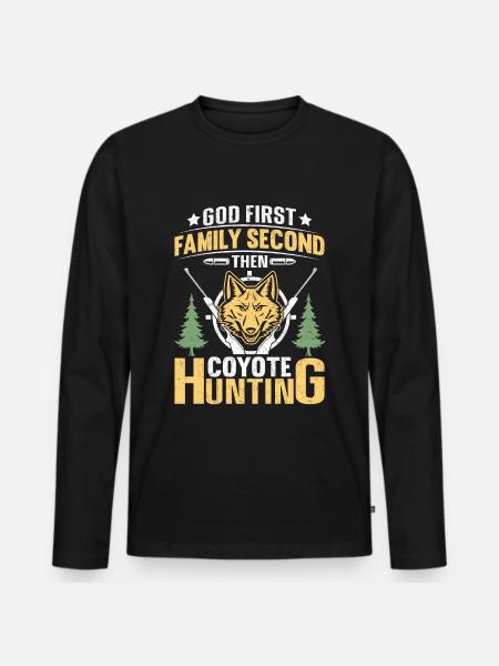 Coyote Hunter Yote - Men's Premium Organic Long Sleeve Shirt - black