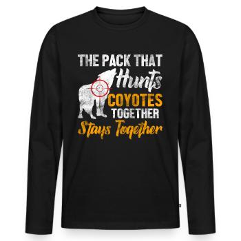 Coyote Hunt Coyote Hunter Yote - T-shirt manches longues Premium bio Homme - noir - Devant - Nico (187cm)