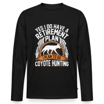 Coyote Hunter Yote - Men's Premium Organic Long Sleeve Shirt - black - Front - Nico (187cm)
