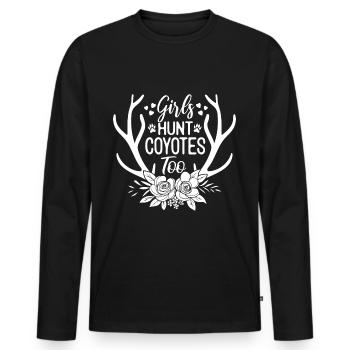 Coyote Hunt Coyote Hunter Yote - T-shirt manches longues Premium bio Homme - noir - Devant - Nico (187cm)