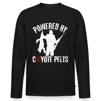Coyote Hunt Coyote Hunter Yote - T-shirt manches longues Premium bio Homme - noir - Devant - Nico (187cm)
