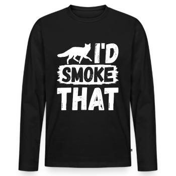 Kojotenjagd Kojotenjäger Yote - Männer Premium Bio Langarmshirt - Schwarz - Vorne - Nico (187cm)