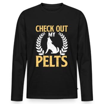 Coyote Hunt Coyote Hunter Yote - T-shirt manches longues Premium bio Homme - noir - Devant - Nico (187cm)