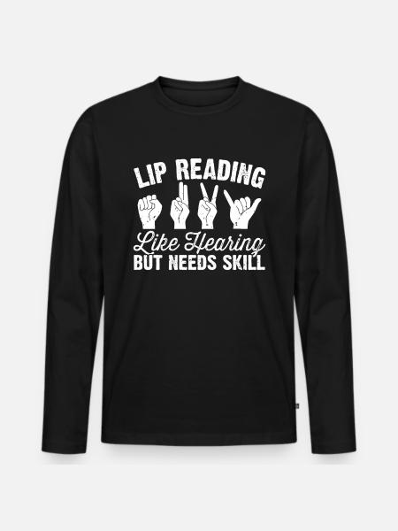Deaf Pride ASL Sign Language - Men's Premium Organic Long Sleeve Shirt - black