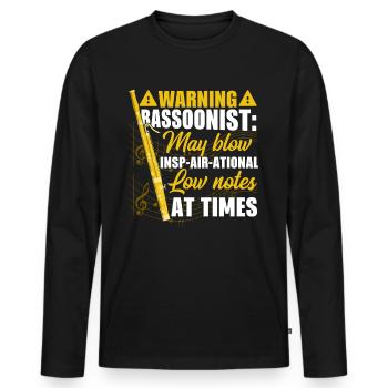 Fagott - Männer Premium Bio Langarmshirt - Schwarz - Vorne - Nico (187cm)