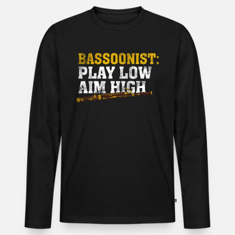 Fagott - Männer Premium Bio Langarmshirt - Schwarz
