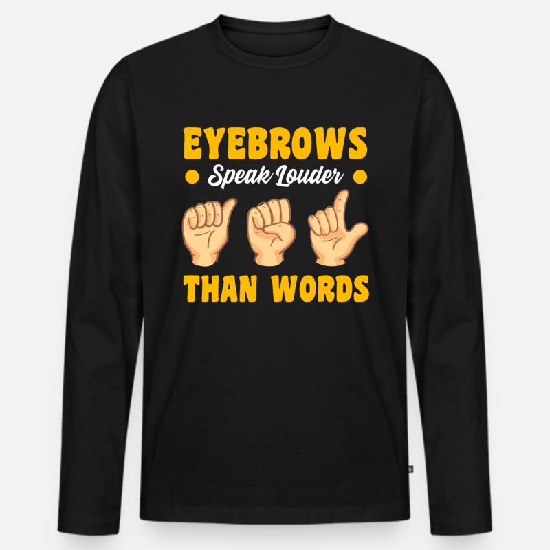 Deaf Pride Gebärdensprache - Männer Premium Bio Langarmshirt - Schwarz
