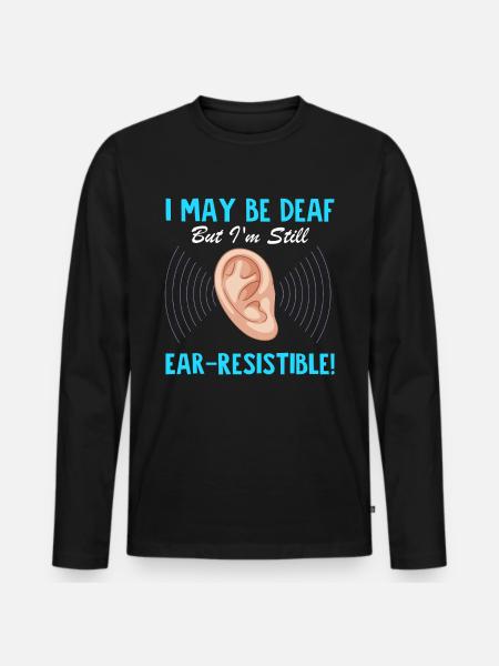 Deaf Pride Sign Language - Men's Premium Organic Long Sleeve Shirt - black