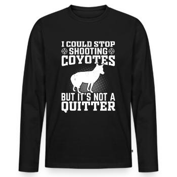 Coyote Hunt Coyote Hunter Yote - T-shirt manches longues Premium bio Homme - noir - Devant - Nico (187cm)