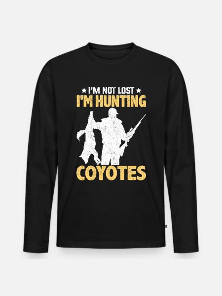 Coyote Hunt Coyote Hunter Yote - Men's Premium Organic Long Sleeve Shirt - black