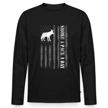 Coyote Hunt Coyote Hunter Yote - Men's Premium Organic Long Sleeve Shirt - black - Front - Nico (187cm)