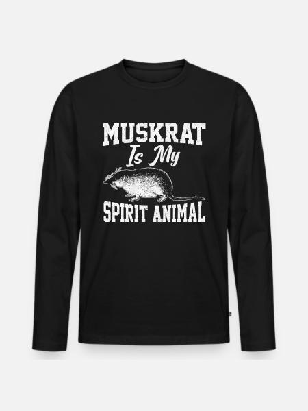 Retro muskrat - Men's Premium Organic Long Sleeve Shirt - black