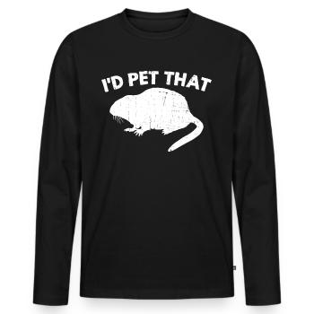 Muskrat Retro - Men's Premium Organic Long Sleeve Shirt - black - Front - Nico (187cm)