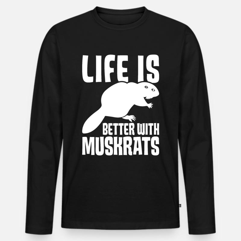 Retro - Männer Premium Bio Langarmshirt - Schwarz