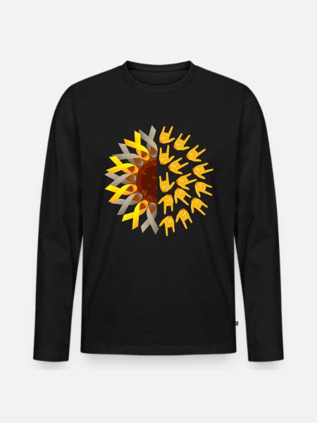 Deaf Pride ASL - Men's Premium Organic Long Sleeve Shirt - black