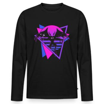 Mothman Crypto Cryptozoology Retro - Men's Premium Organic Long Sleeve Shirt - black - Front - Nico (187cm)