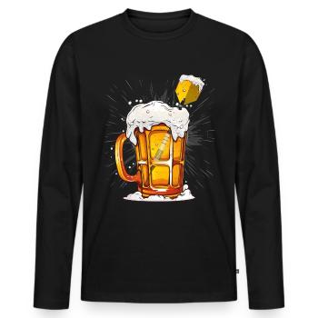 Lustiges Bierkrug Dartpfeil Design für Dart-Fans - Männer Premium Bio Langarmshirt - Schwarz - Vorne - Nico (187cm)