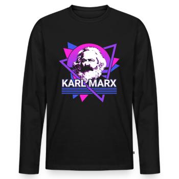 Socialist Socialism Communist Communism - Men's Premium Organic Long Sleeve Shirt - black - Front - Nico (187cm)