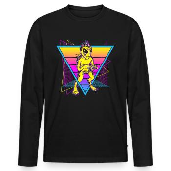 Chupacabra Crypto Cryptozoology Retro - Men's Premium Organic Long Sleeve Shirt - black - Front - Nico (187cm)