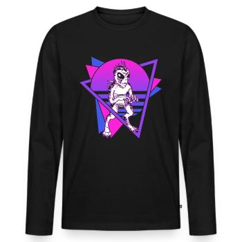 Chupacabra Crypto Cryptozoology Retro - Men's Premium Organic Long Sleeve Shirt - black - Front - Nico (187cm)