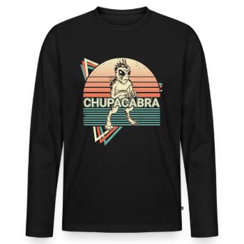 Chupacabra Crypto Cryptozoology Retro - Men's Premium Organic Long Sleeve Shirt - black - Front - Nico (187cm)