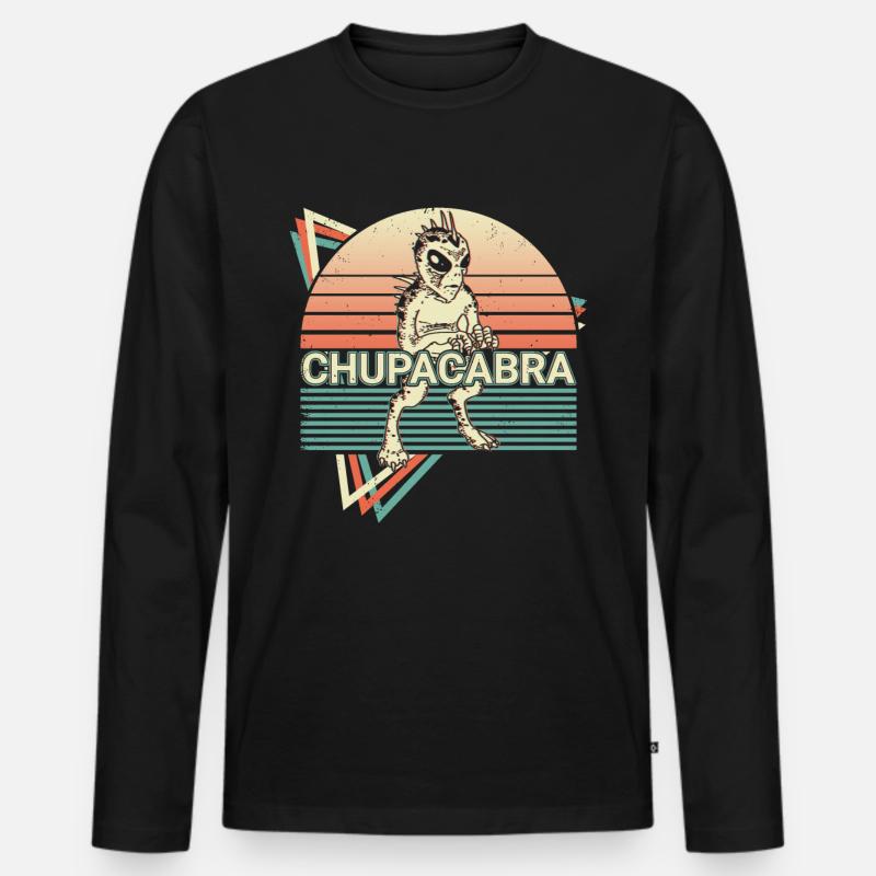 Chupacabra Krypto Kryptozoologie Retro - Männer Premium Bio Langarmshirt - Schwarz