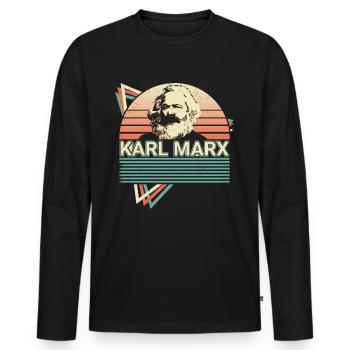 Socialist Socialism Communist Communism - Men's Premium Organic Long Sleeve Shirt - black - Front - Nico (187cm)