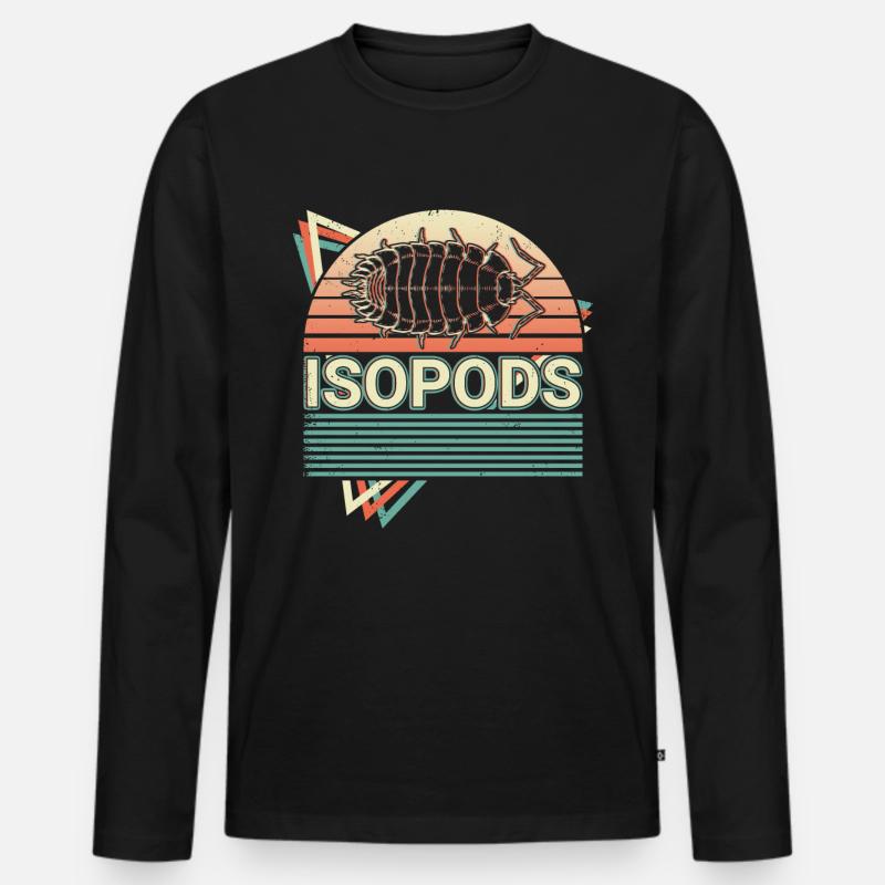 Isopods Retro Vaporwave - Männer Premium Bio Langarmshirt - Schwarz