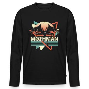 Mothman Crypto Cryptozoology Retro - Men's Premium Organic Long Sleeve Shirt - black - Front - Nico (187cm)