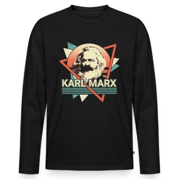 Socialist Socialism Communist Communism - Men's Premium Organic Long Sleeve Shirt - black - Front - Nico (187cm)