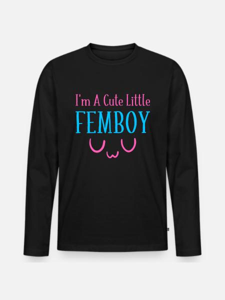 Ich bin ein süßer kleiner Femboy UwU Crossdressing - Männer Premium Bio Langarmshirt - Schwarz