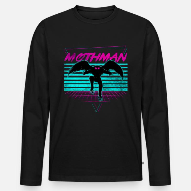 Mothman Krypto Kryptozoologie Retro - Männer Premium Bio Langarmshirt - Schwarz