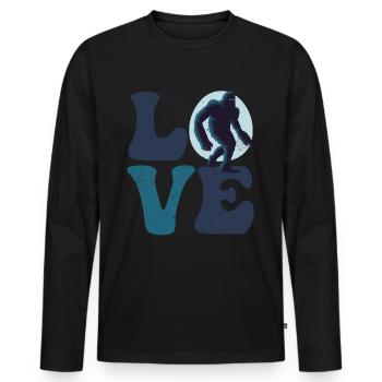Bigfoot Sasquatch - T-shirt manches longues Premium bio Homme - noir - Devant - Nico (187cm)