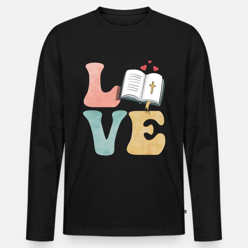 Bibel Christ - Männer Premium Bio Langarmshirt - Schwarz