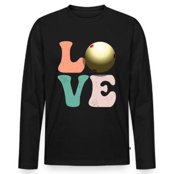 Billard Pool - Männer Premium Bio Langarmshirt - Schwarz - Vorne - Nico (187cm)