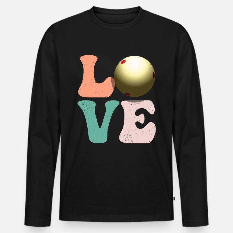 Billard Pool - Männer Premium Bio Langarmshirt - Schwarz