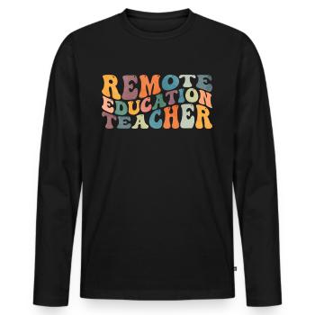 Groovy Remote Education Teacher Fernunterricht - Männer Premium Bio Langarmshirt - Schwarz - Vorne - Nico (187cm)