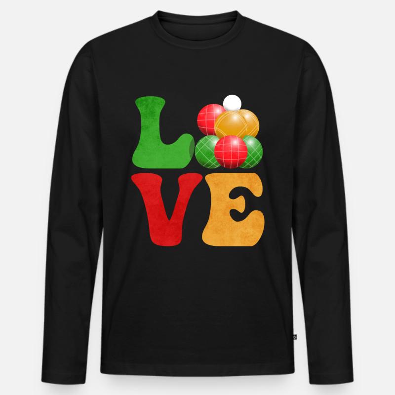 Boccia-Ball - Männer Premium Bio Langarmshirt - Schwarz