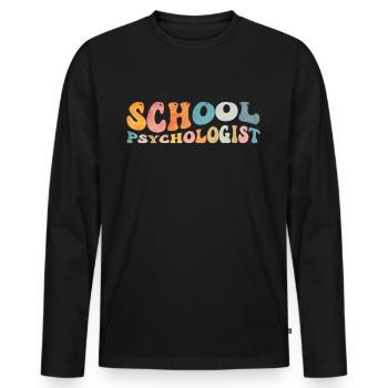 Groovy Schulpsychologe Psychologie Psych - Männer Premium Bio Langarmshirt - Schwarz - Vorne - Nico (187cm)