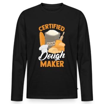 Funny Bread Baking Baker Flour - Men's Premium Organic Long Sleeve Shirt - black - Front - Nico (187cm)