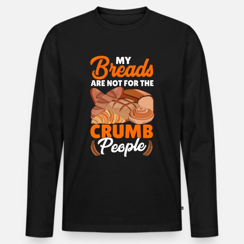 Lustiger Brotbacken-Bäcker - Männer Premium Bio Langarmshirt - Schwarz