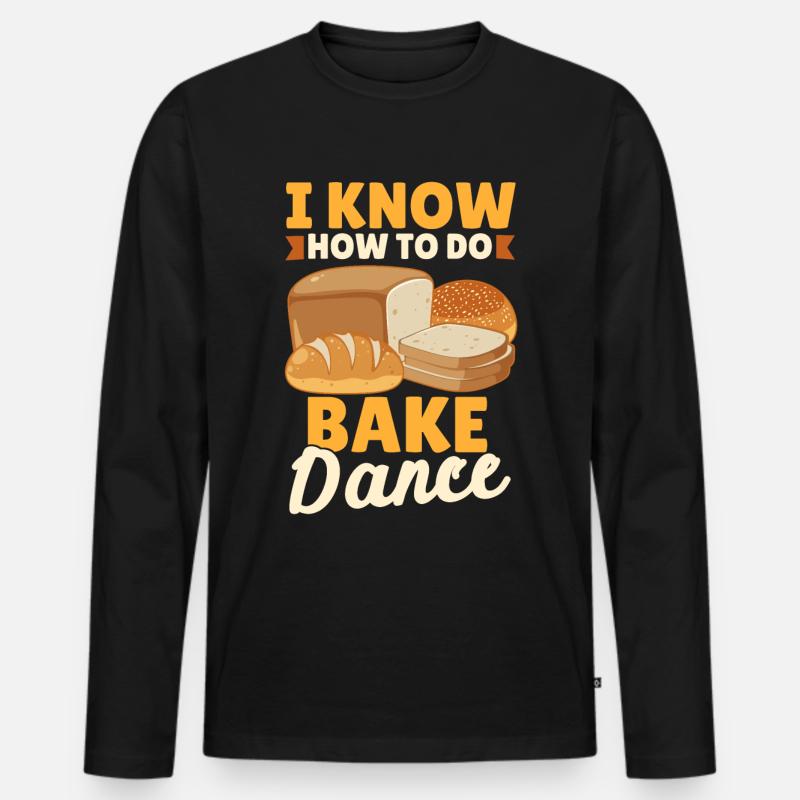 Lustiger Brotbacken-Bäcker - Männer Premium Bio Langarmshirt - Schwarz