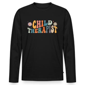 Groovy Child Therapist Therapy Child Psychologist - Men's Premium Organic Long Sleeve Shirt - black - Front - Nico (187cm)
