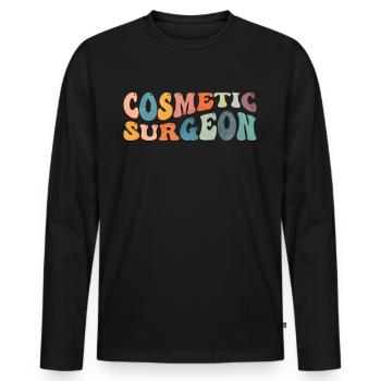 Groovy Cosmetic Surgeon Plastic Surgeon - Men's Premium Organic Long Sleeve Shirt - black - Front - Nico (187cm)