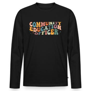 Groovy Community Education Officer Dienstleistunge - Männer Premium Bio Langarmshirt - Schwarz - Vorne - Nico (187cm)