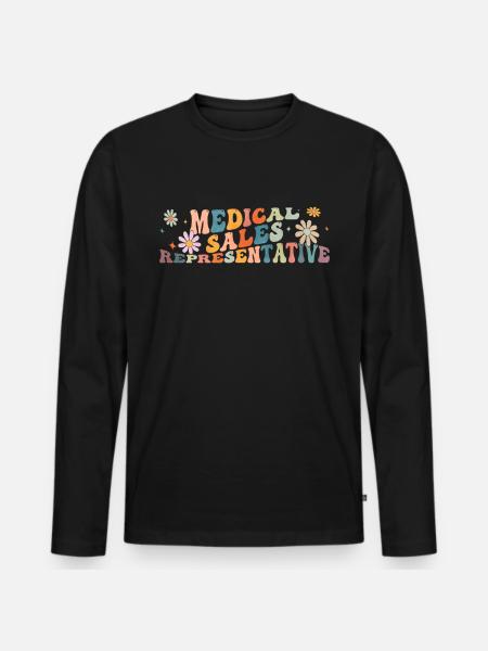 Groovy Medical Sales Representative - Men's Premium Organic Long Sleeve Shirt - black