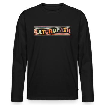 Groovy Naturopath Naturopathic Naturhe - Men's Premium Organic Long Sleeve Shirt - black - Front - Nico (187cm)