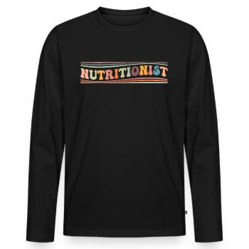 Groovy Nutritionist Dietician Diet Ass - Men's Premium Organic Long Sleeve Shirt - black - Front - Nico (187cm)