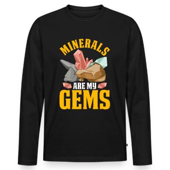Lustige Mineralienjagd Felsen Geologe - Männer Premium Bio Langarmshirt - Schwarz - Vorne - Nico (187cm)