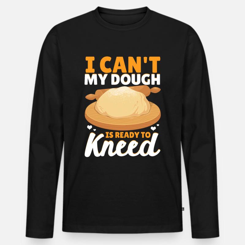 Lustiger Brotbacken-Bäcker - Männer Premium Bio Langarmshirt - Schwarz